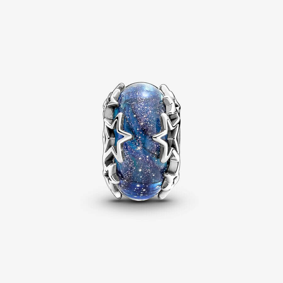 Шарм Pandora Galaxy Blue & Star Murano, серебро/синий — фото 2
