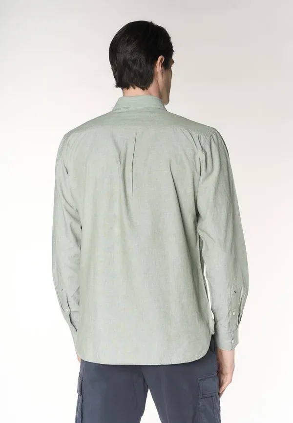 Рубашка из хлопка и льна U.S. Polo Assn. Green, зеленый — фото 3