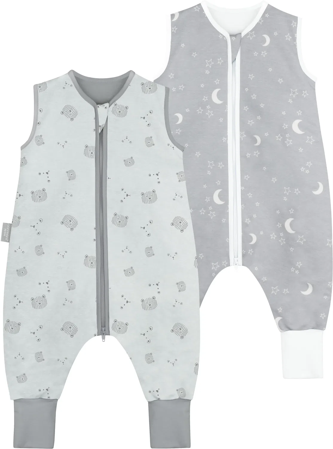 Спальный мешок детский универсальный комплект 2 шт с моделью Baby Winter und Sommer-Schlafsack Set Normani, светло-серый