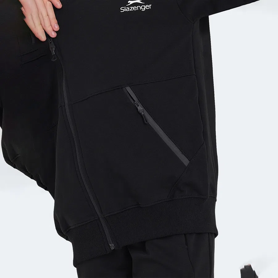 Детский спортивный костюм с капюшоном и молнией Slazenger Local, Черный — фото 4