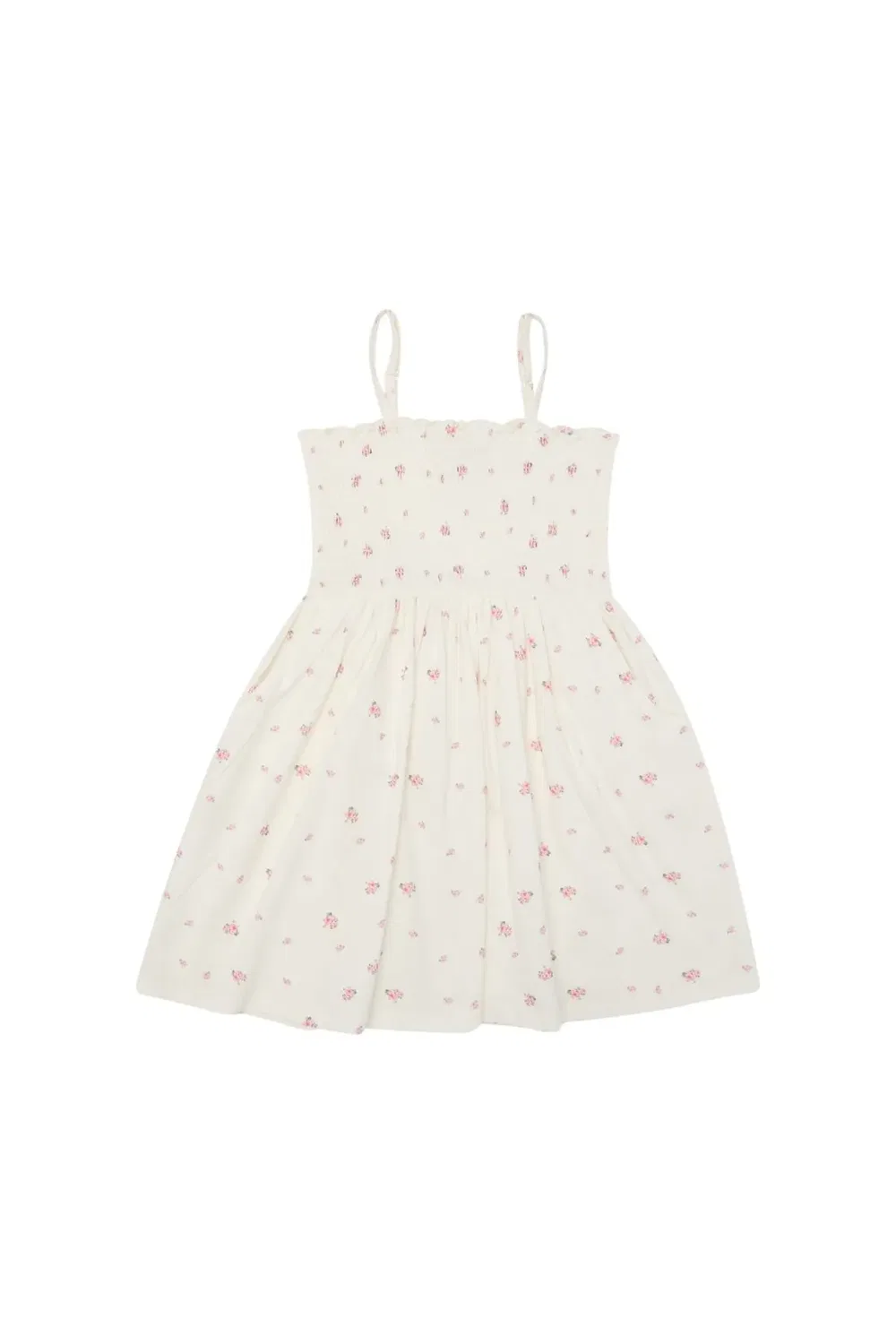 Детское платье из футера с принтом Let'S Play Floral Dotty Dungarees, Cream