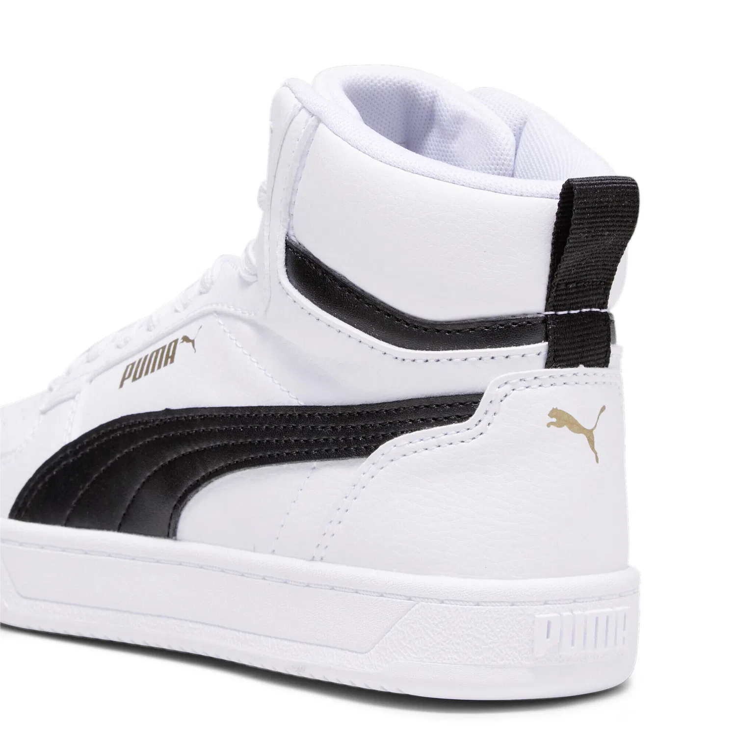 Детские кроссовки с высоким берцем Caven 2.0 Mid Puma, White Black Gold — фото 2