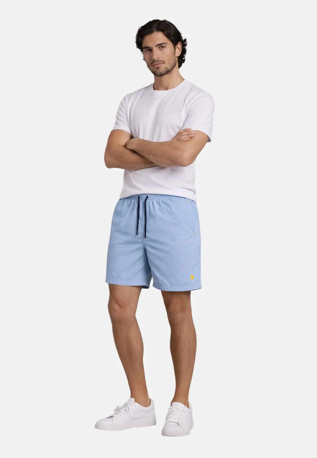 Мужские шорты для плавания спортивные P036 U.S. Polo Assn., Light Blue — фото 3