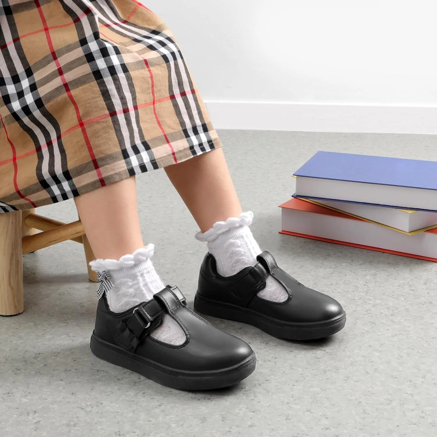 Детские туфли для девочек с поддержкой свода стопы DREAM PAIRS, Black — фото 2