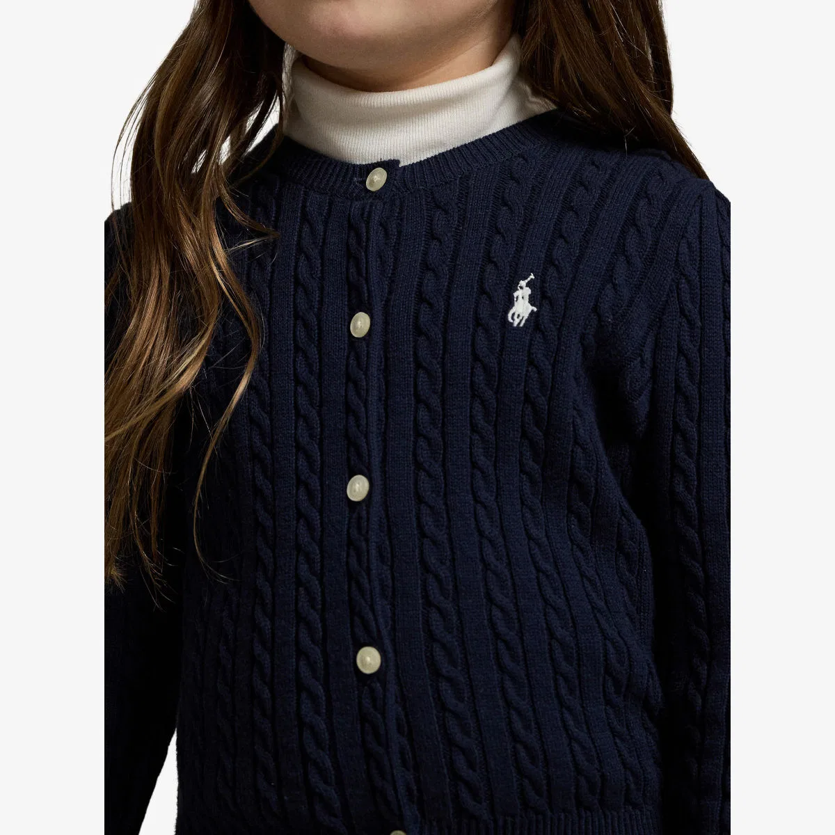 Хлопковый кардиган с вышитым логотипом бренда, крупной вязки, 3-6 лет Polo Ralph Lauren — фото 2