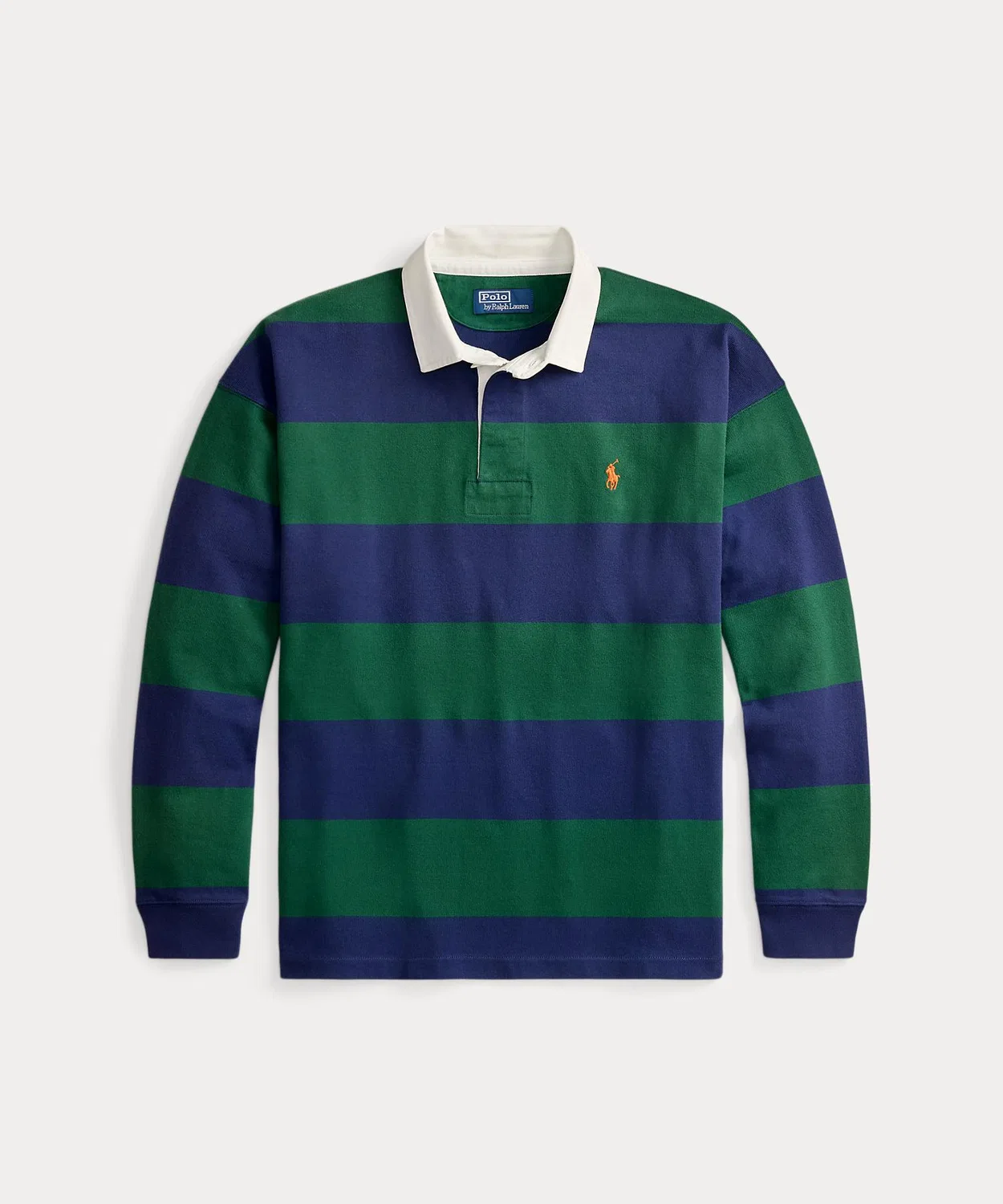 Мужская оверсайз рубашка-поло из хлопка с полоской Polo Ralph Lauren, Green — фото 2