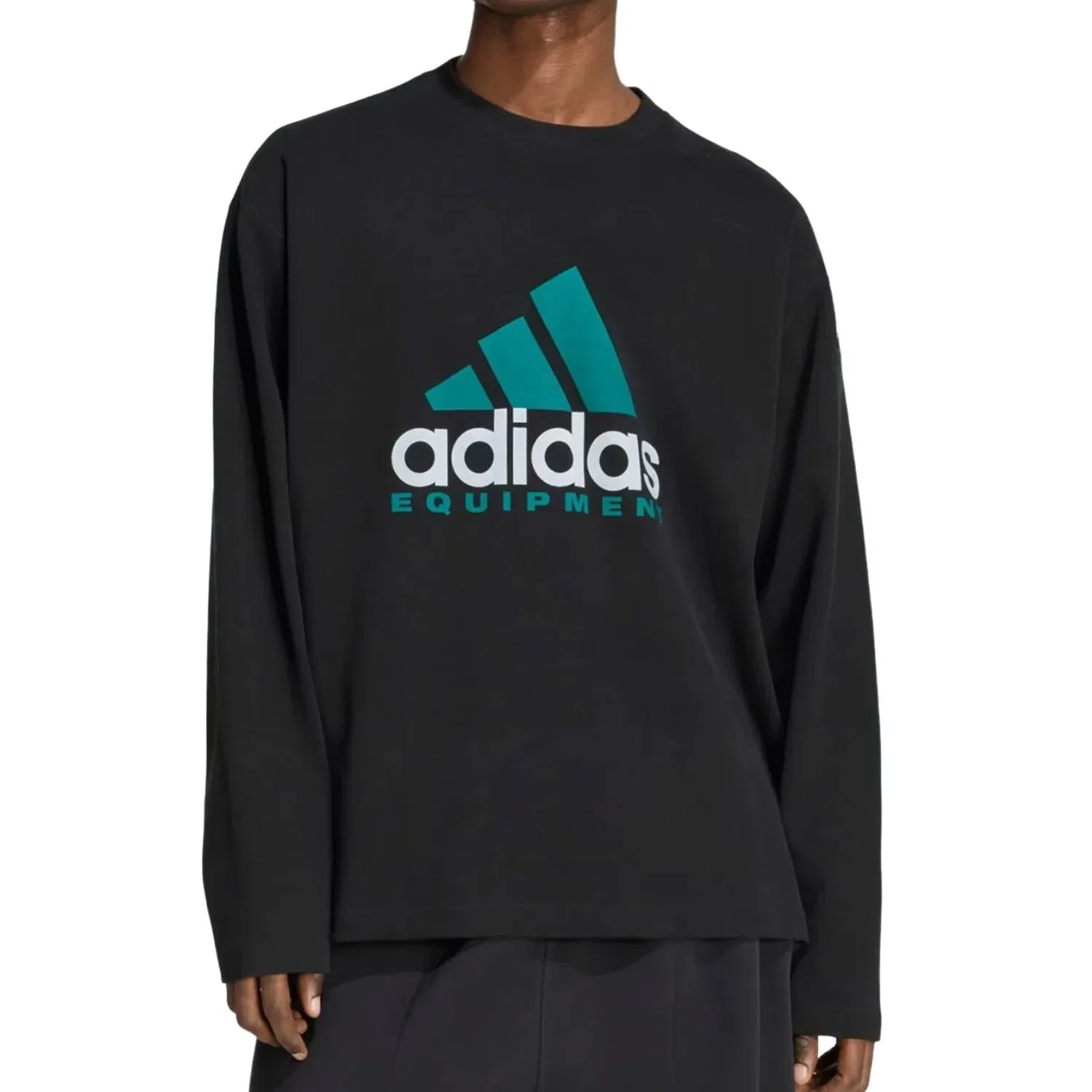 Мужская футболка Equipment Essentials T-Shirt Asia Sizing 'Black' adidas, черный — фото 2