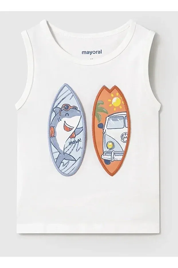 Детское для мальчиков футболка без рукавов Mayoral, White