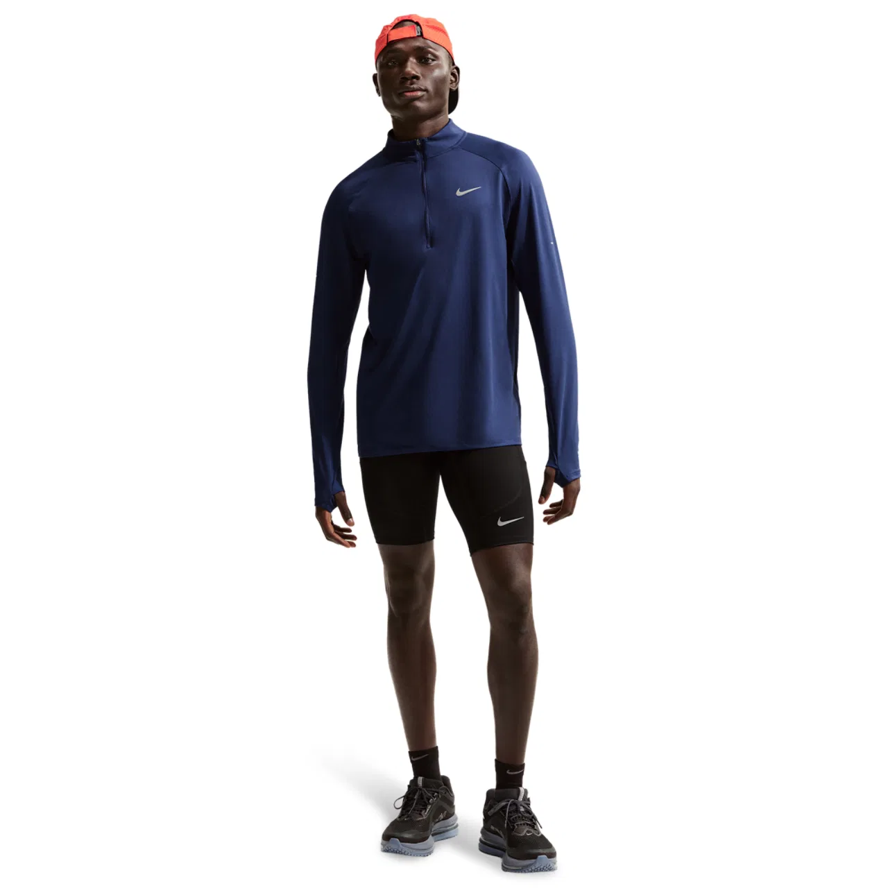 Мужской свитшот с молнией 1/4, Dri-FIT, с защитой от солнца, Nike, Midnight Navy/Reflective Silver — фото 3