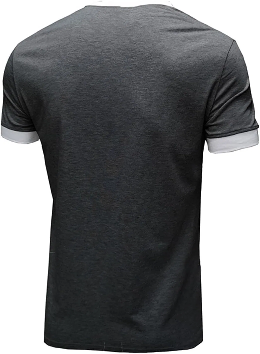 Мужская футболка с V-образным вырезом Henley Muscle Fit, Dark Gray — фото 3