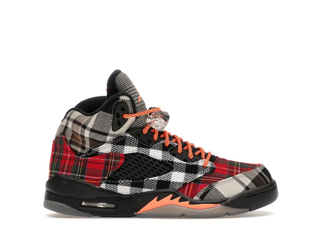 Детские кроссовки с принтом Jordan 5 Retro Jordan, Black/Total Orange/Dark Obsidian