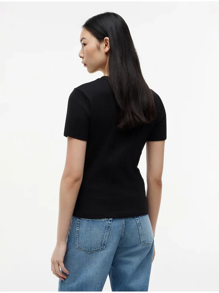 Футболка с круглым вырезом Slim TOMMY HILFIGER, Black — фото 3