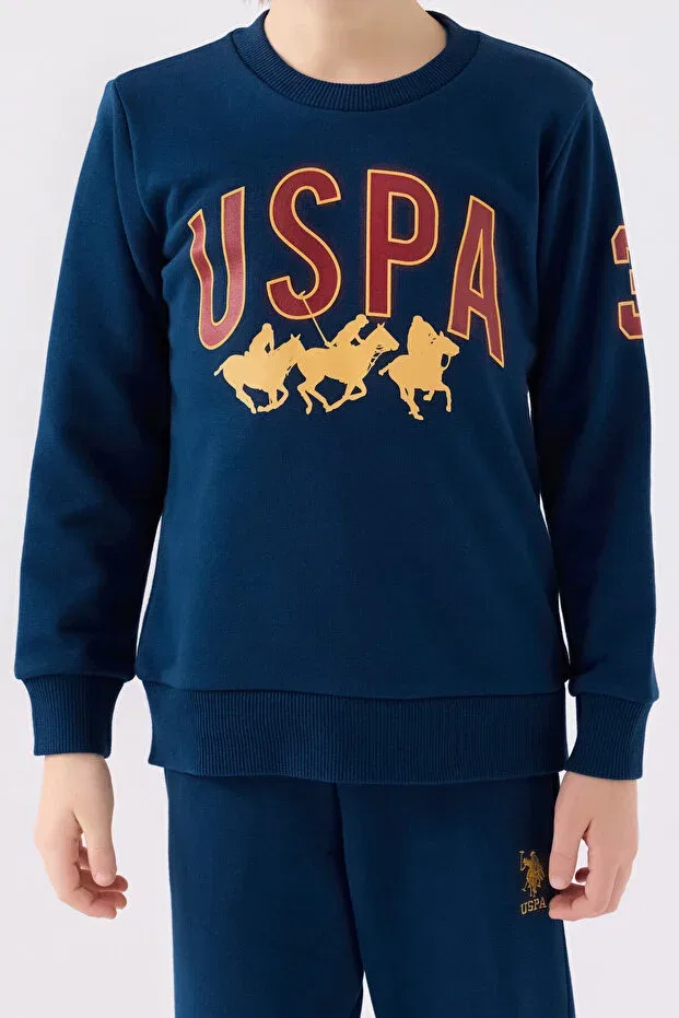 Детский для мальчиков спортивный костюм с принтом U.S. Polo Assn., Navy Blue — фото 4