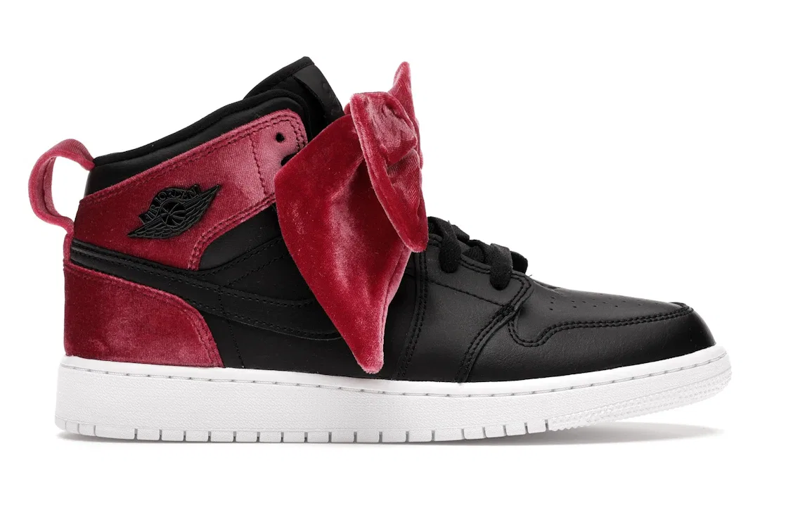 Детские кроссовки lifestyle Jordan 1 Mid Bow Jordan, Black/Black-Noble Red