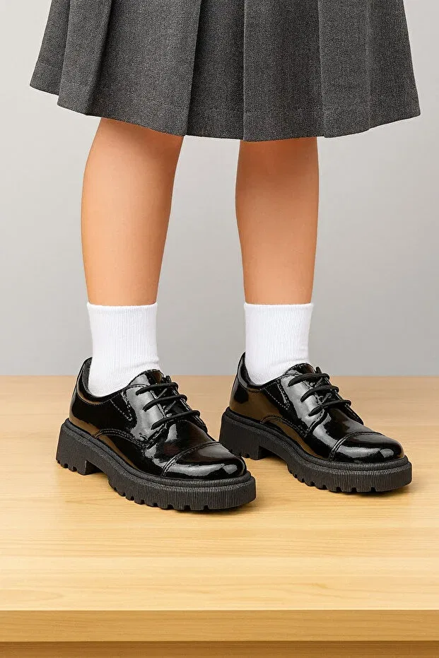 Детские туфли для мальчиков из лакированной кожи Jojo Kids, Black 1