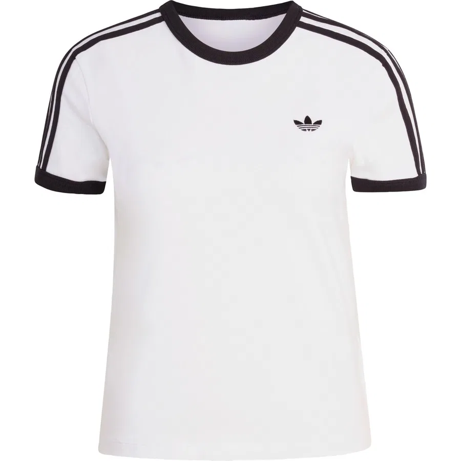 Футболка с длинным рукавом Originals KD3683 3 STRIPES SLIM TEE adidas, Бело-черный — фото 3