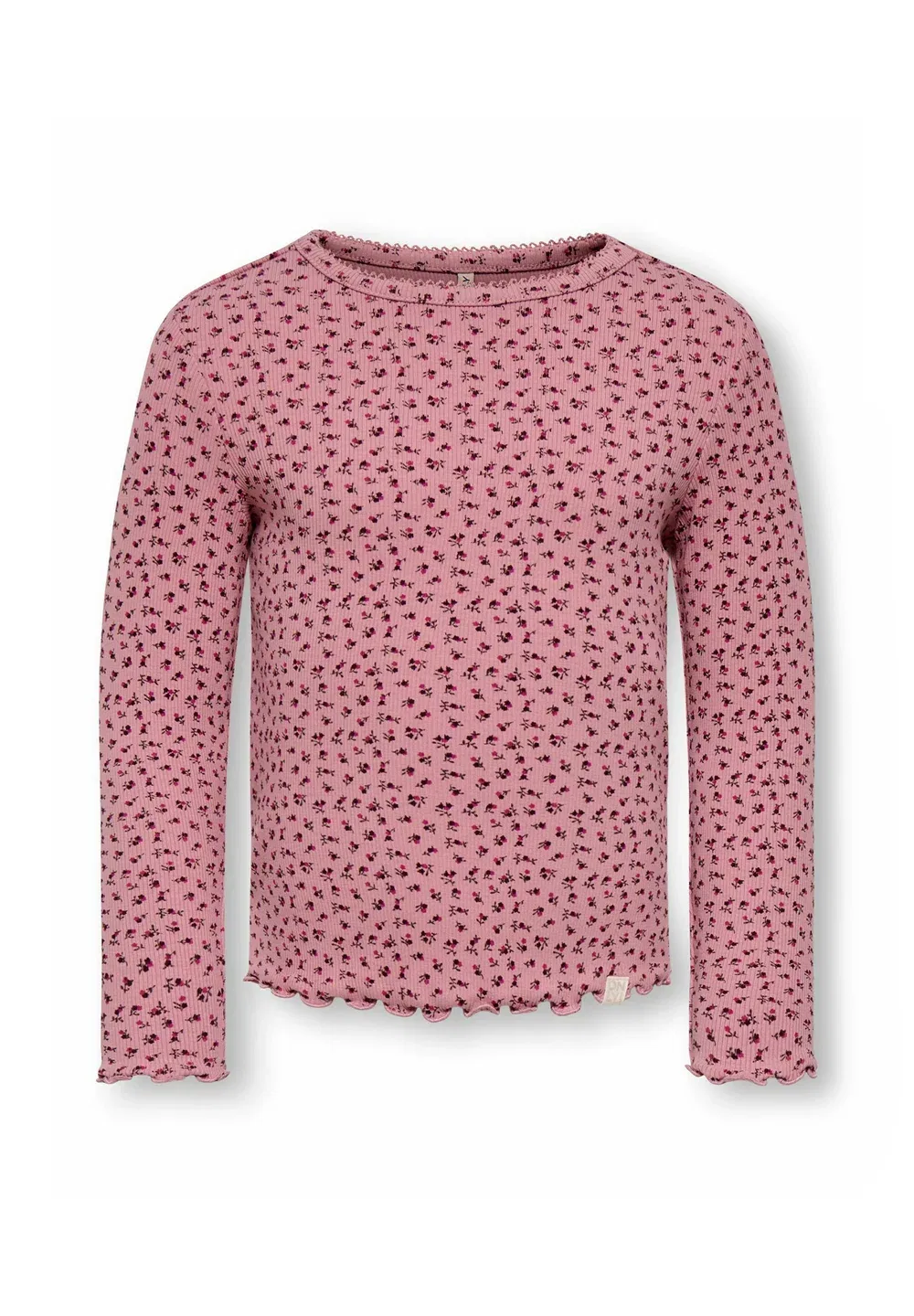 Kmgtrinny life aop ls o-nck top jrs noos - long sleeved top Only Mini, Foxglove