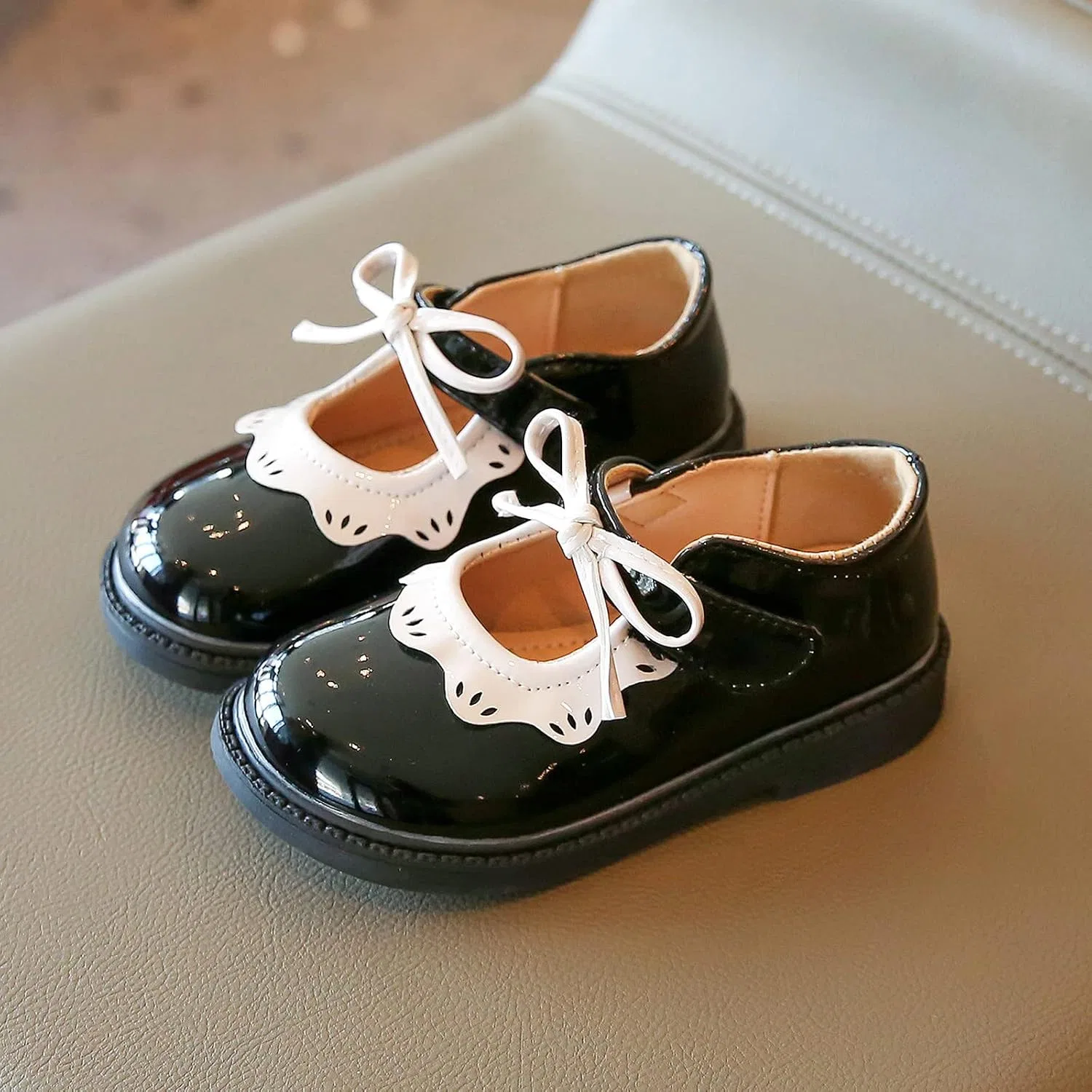 Детские туфли-оксфорды для девочек Warm Comfortable, Black — фото 2