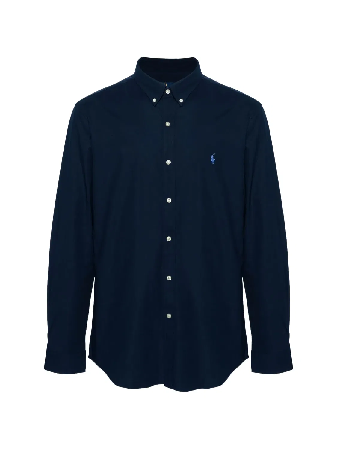 Рубашка на пуговицах синяя хлопковая Polo Ralph Lauren, синий