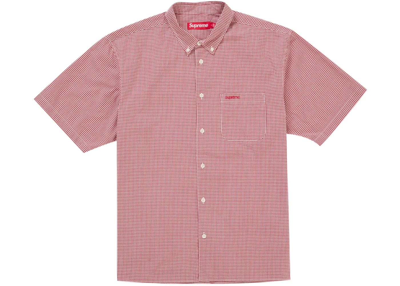 Мужская рубашка с коротким рукавом в клетку Supreme Shirt (SS26), Red