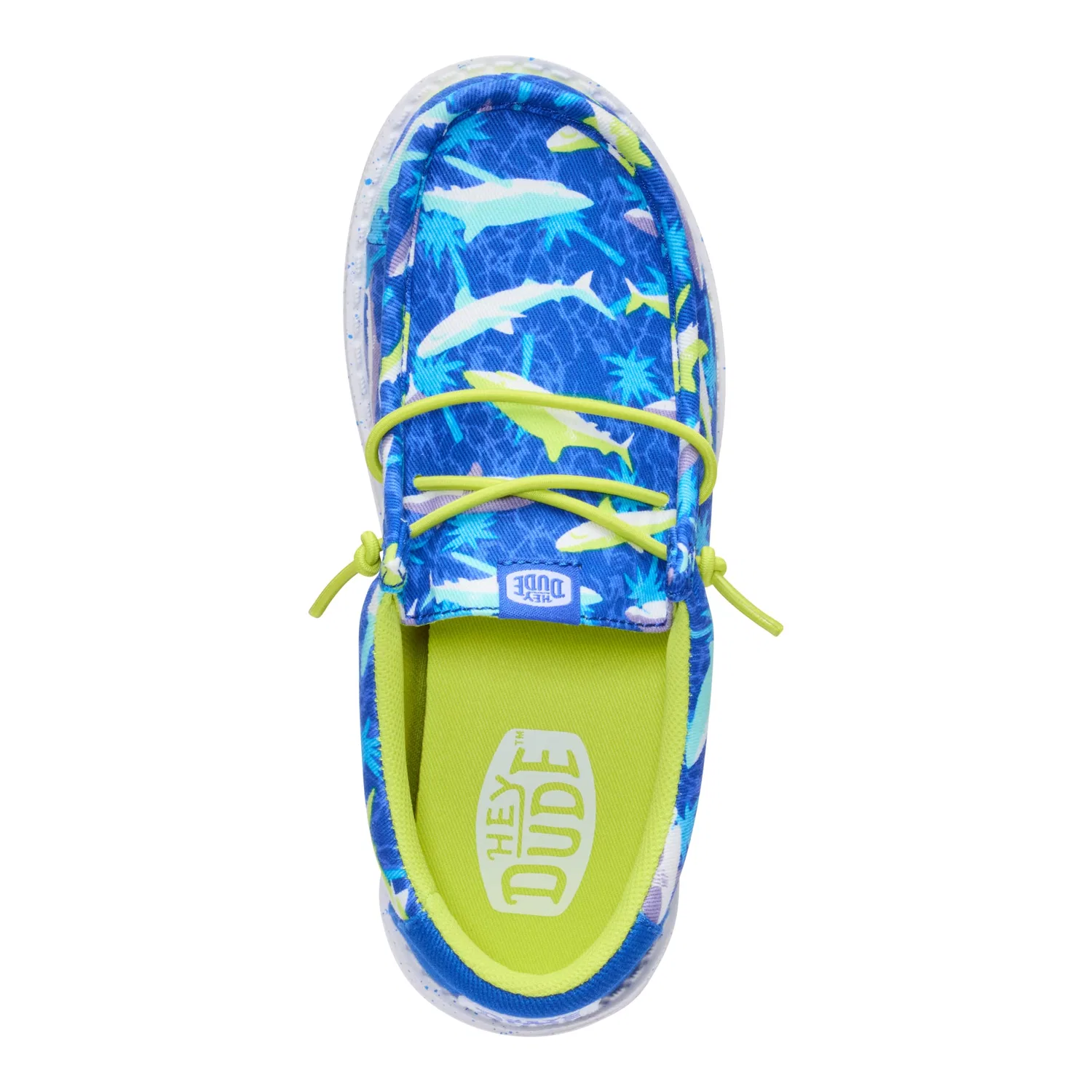 Детские кеды для мальчиков с принтом Wally Print HEYDUDE, Blu Multicolore — фото 3