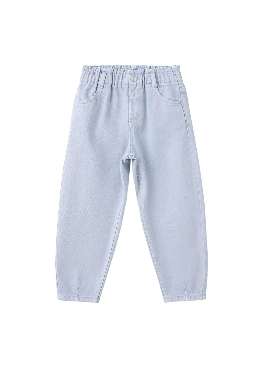 Детские джинсы MANGO KIDS Barrel Jeans светло-голубого цвета