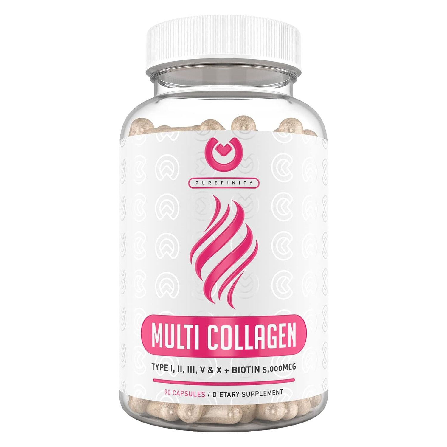 

Коллаген Purefinity Multi Type I, II, III, V, X + Biotin, 90 капсул