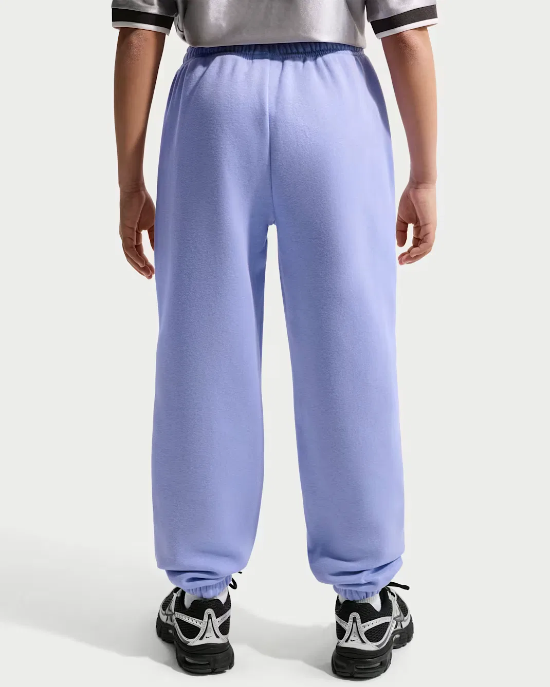 Свободные брюки для девочек Nike Sportswear Studio Fleece, Light Thistle/White — фото 3