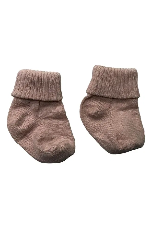 Детские носки для новорожденных хлопковые 3-шт Solid color Neocotton, Beige — фото 3