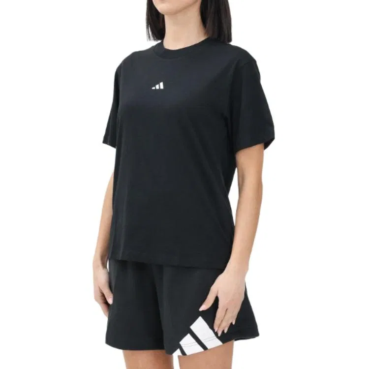 Женская футболка с принтом Adidas, Black — фото 3