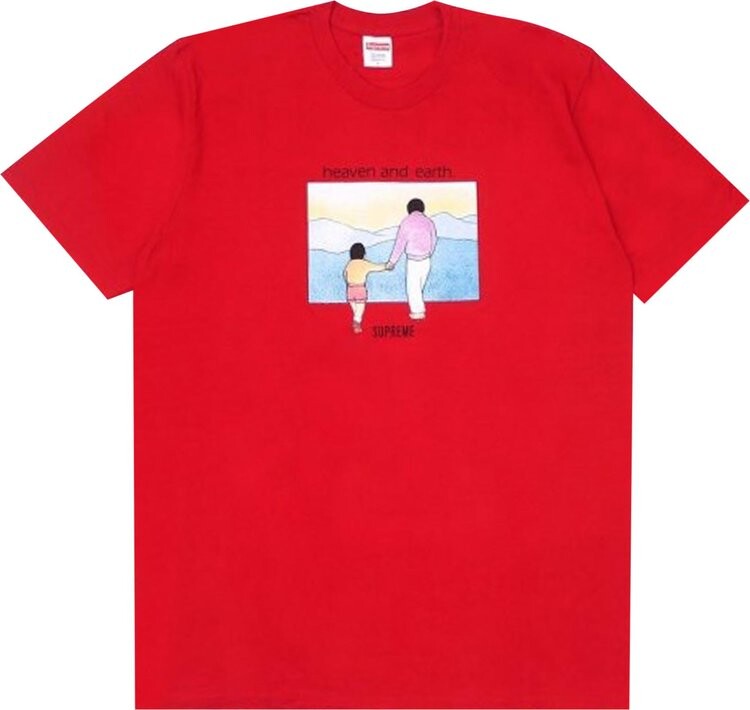

Футболка Supreme Heaven And Earth Tee 'Red', красный