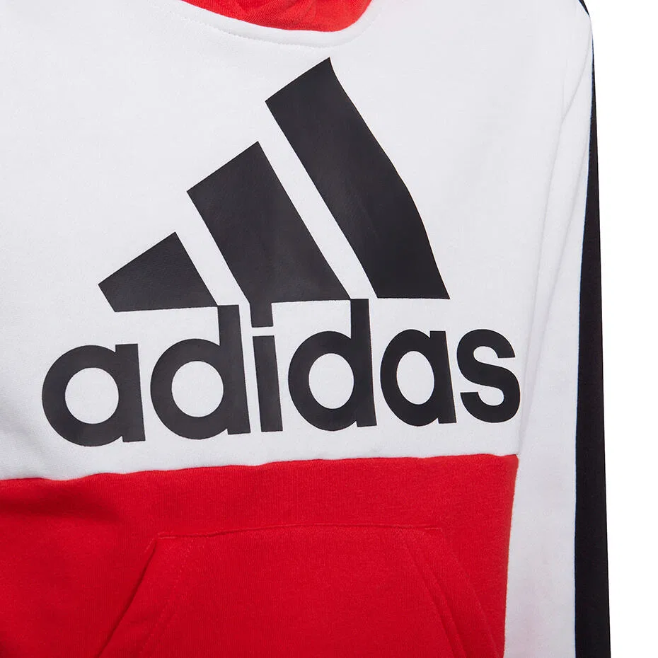 Детское худи с принтом Colorblock Adidas, Rot Weiss Schwarz — фото 3