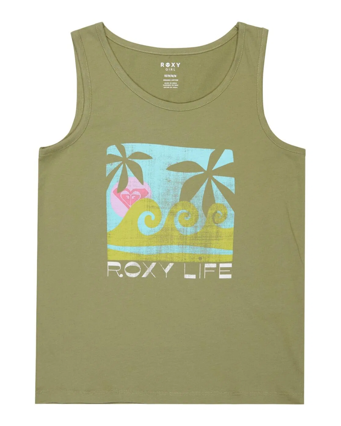 Детский топ с принтом MIAREGULAR VINTAGE Roxy, Dunkelolivgrun