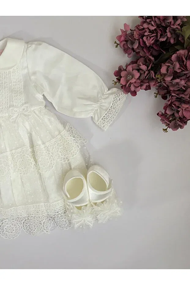 Детский комплект для новорожденных с кружевом Basics Cherub Baby, Ecru — фото 4