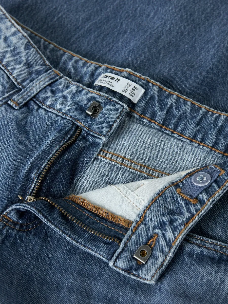 Джинсы NAME IT Barrel Jeans 'NKFBella' синего цвета — фото 4