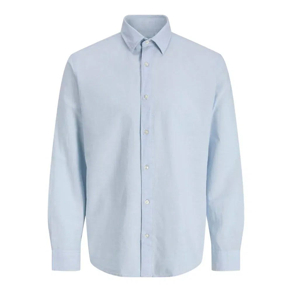 Рубашка длинный рукав льняная Breeze Linen Jack & Jones, синий