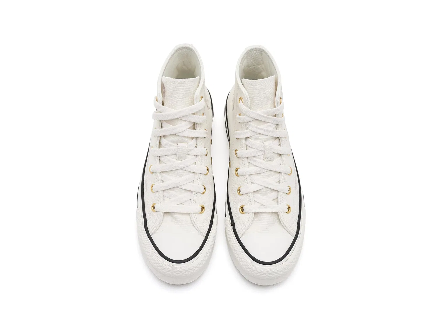 Кеды Chuck Taylor All Star Lift Platform Lace (для детей постарше) Converse Kids, Vintage White/Vintage White — фото 3