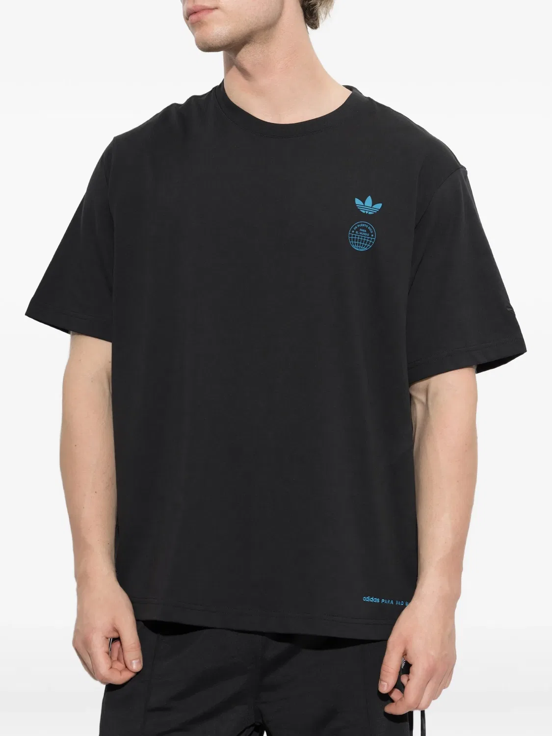 Футболка Lisba с логотипом из коллаборации с Bad Bunny Adidas, черный — фото 2