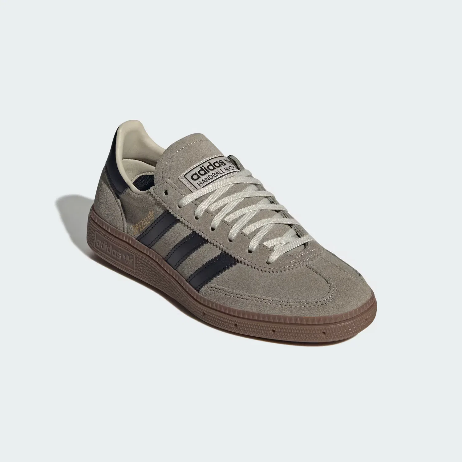 Детские кроссовки с замшевым верхом Handball Spezial Adidas Originals, серебристый/черный/гум — фото 4