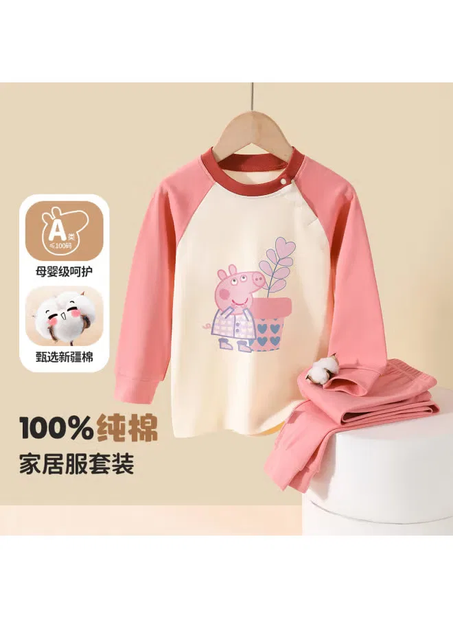 Комплект домашней одежды с принтом Peppa Pig, розовый — фото 2