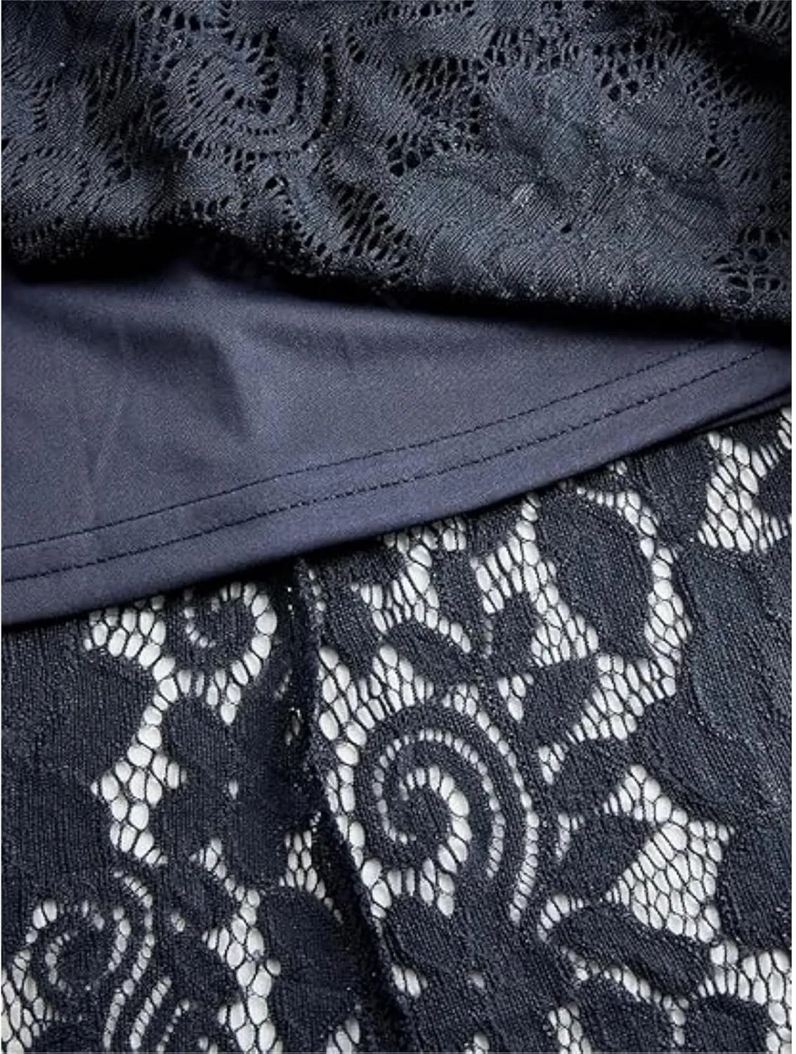 Женское платье миди с кружевными рукавами Vintage Bohemian, Dark Blue — фото 4