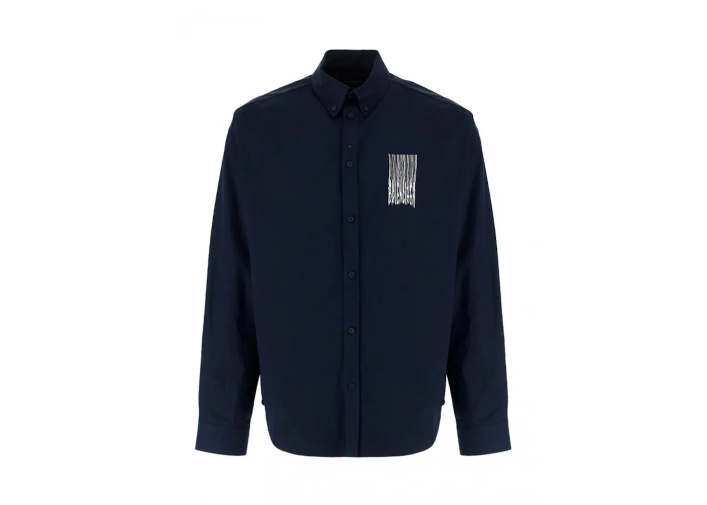 Мужская рубашка с принтом Balenciaga Barcode Logo, Navy/White
