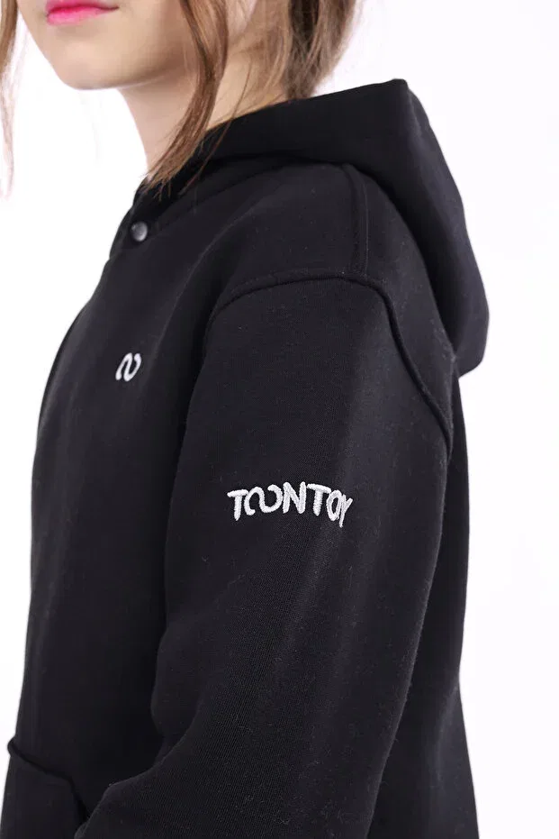 Детские свитшот с вышивкой Girl'S embroidered sweatshirt Toontoy, Black — фото 3
