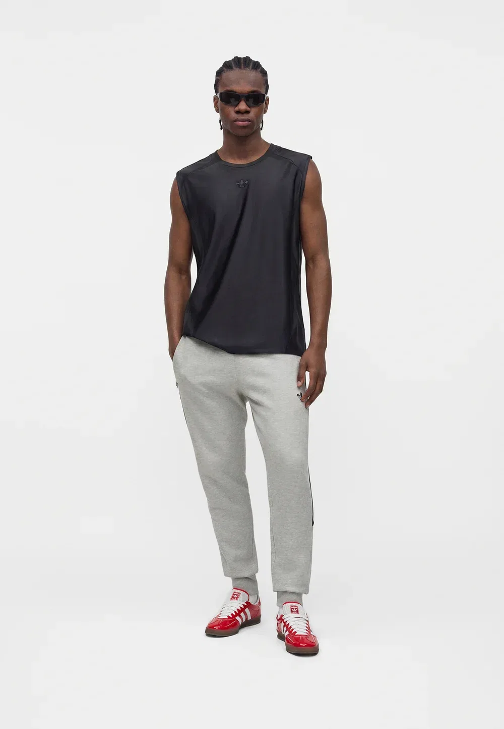 Спортивные штаны Spacer - брюки от спортивного костюма Adidas Originals, Medium Grey Heather — фото 2