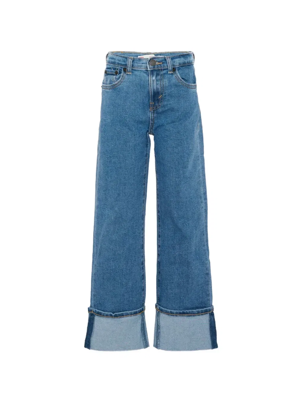 Джинсы с отворотами на манжетах Levi's Kids, синий