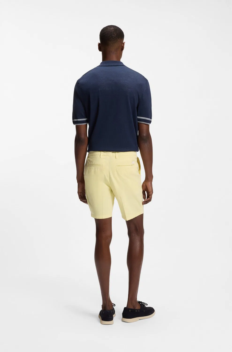 Шорты-чиносы Boss Slim fit H-Kane1 пастельно-желтого цвета — фото 4