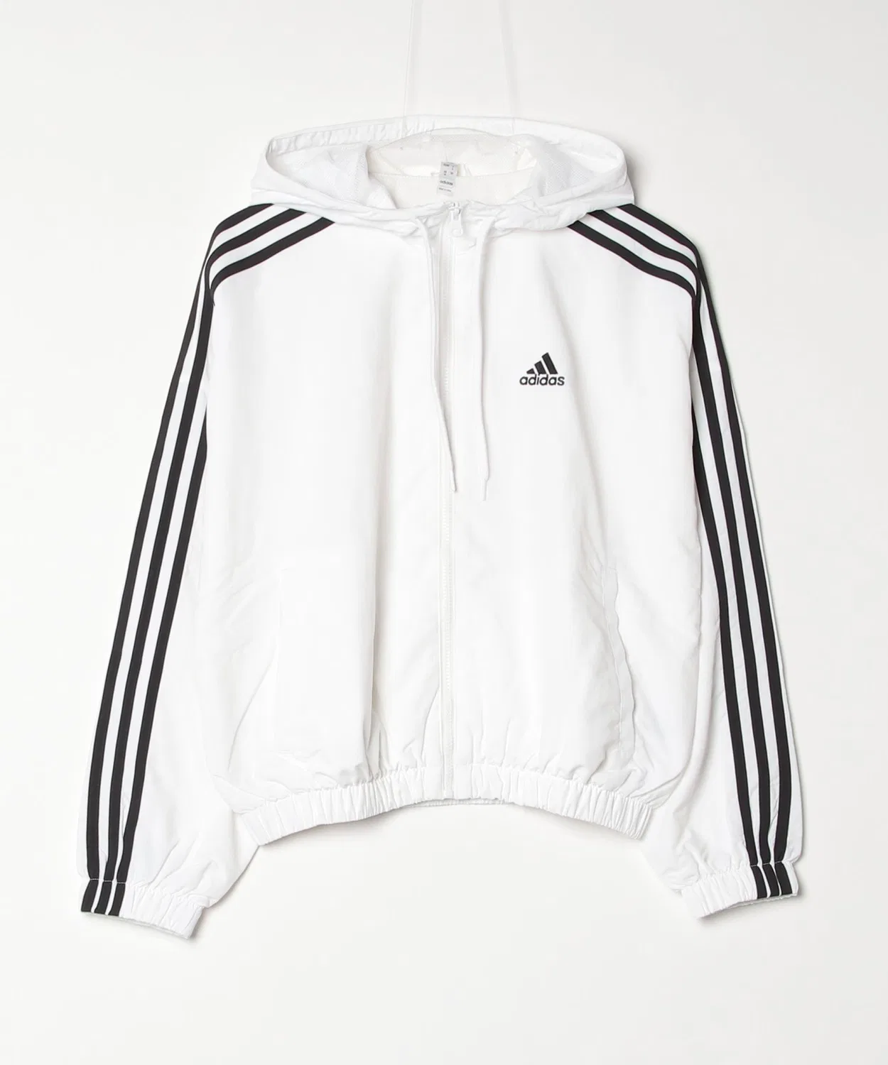 Женская ветровка с принтом три полосы Essentials Три Полосы Woven Windbreaker Adidas, White — фото 2