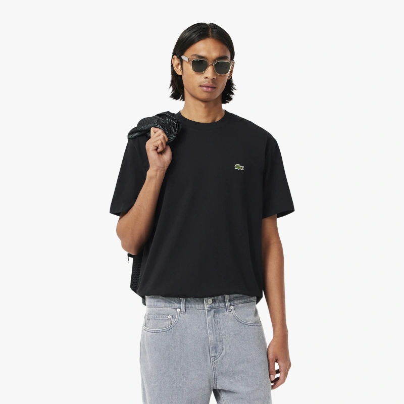 Футболка Lacoste Logo-Patch Cotton, черный — фото 3