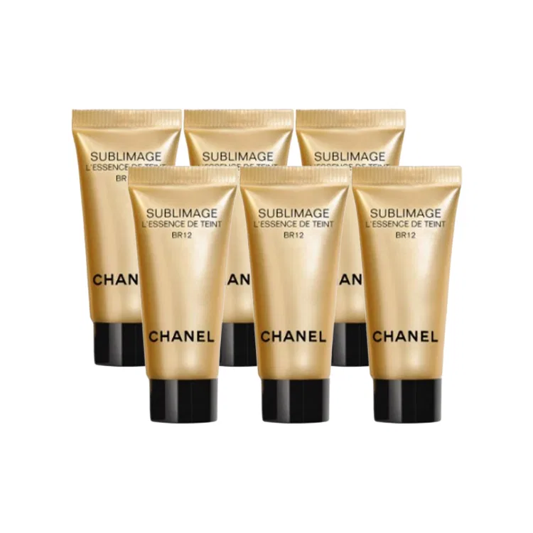 Женский набор пробников тонального крема CHANEL, 5 мл x 6, Essence Liquid Foundation, Luxury Style, Flawless Long Lasting, Moisturizing, Correcting Skin Tone, #12, Black
