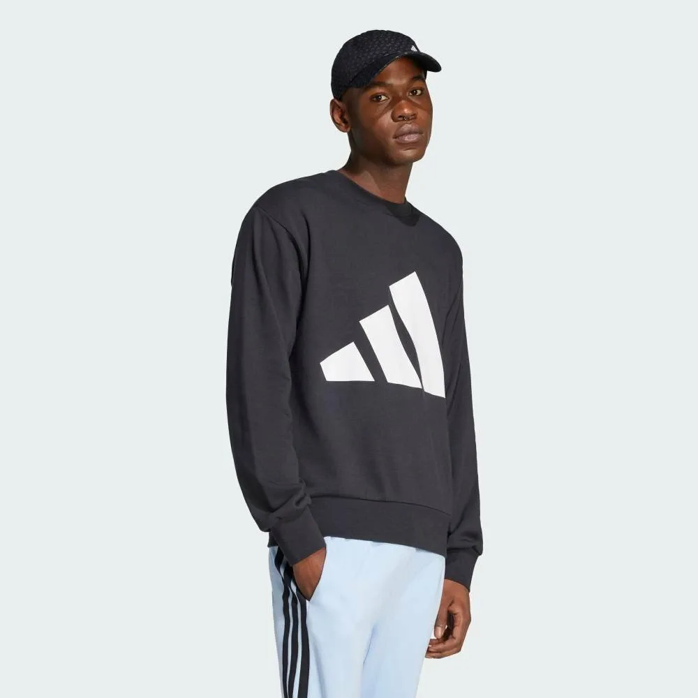 Толстовка Essentials с большим логотипом и французским махровым трикотажем Adidas, black — фото 3